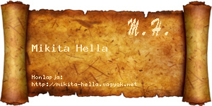 Mikita Hella névjegykártya